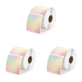 MUNBYN Rainbow Scalloped Round Thermal Sticker Labels