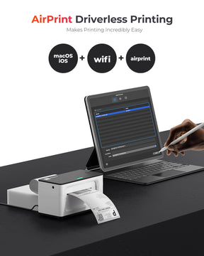 AirPrint technology enables driver-free printing, and the printer supports simultaneous connections with up to five devices, making it ideal for small offices.