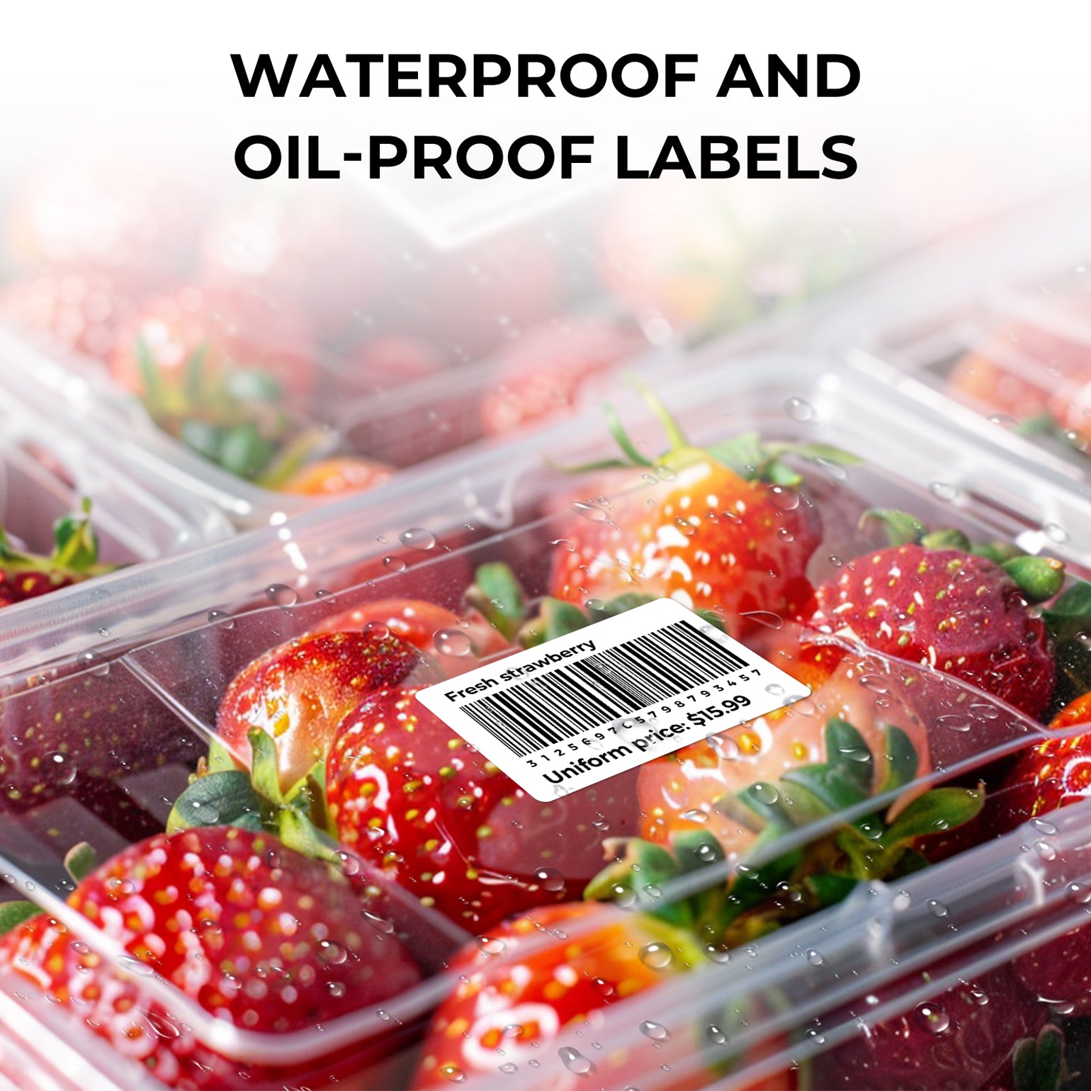 White 3x2 inch label sheets for MUNBYN label printer, showing blank adhesive labels on a sheet for product identification.