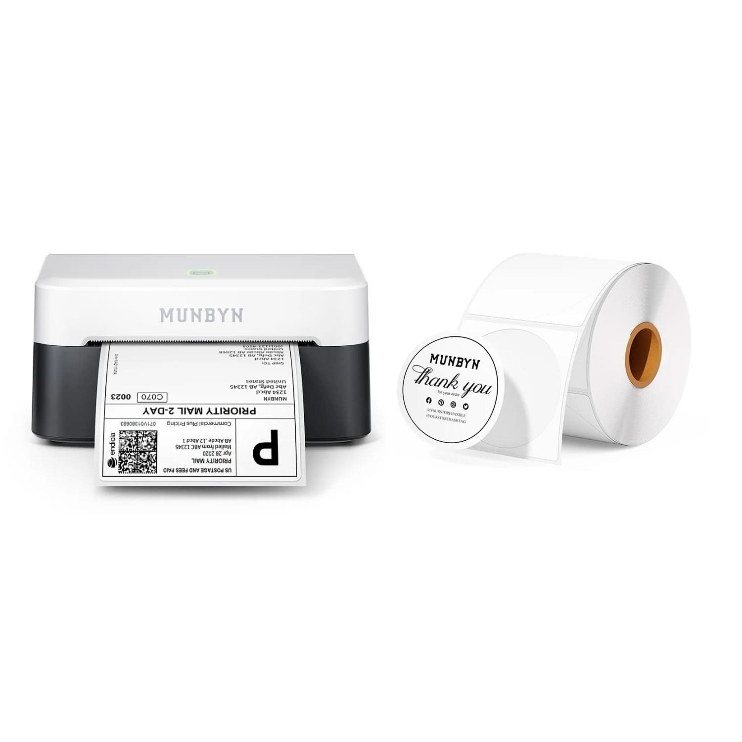 MUNBYN RW403B Bluetooth Thermal Label Printer
