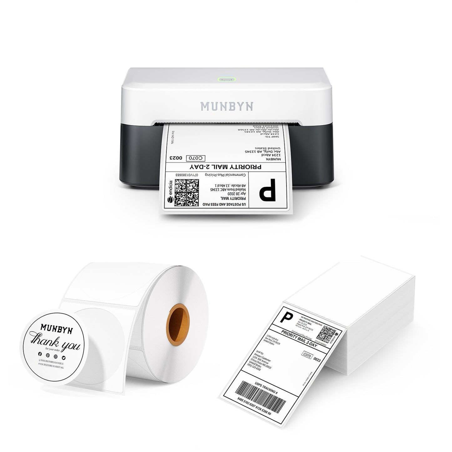 MUNBYN RealWriter 403B Bluetooth Thermal Label Printer Kit