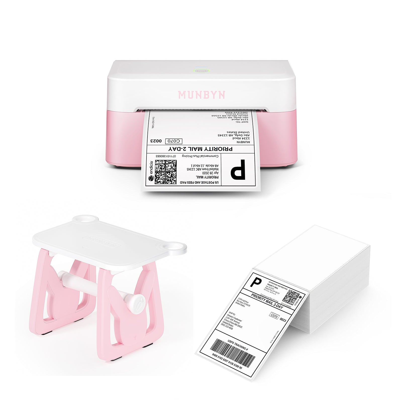 MUNBYN RW403B Bluetooth Thermal Label Printer Kit for Shipping and Product Labels