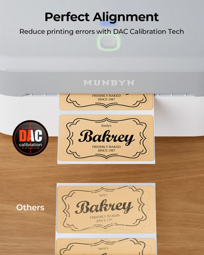 MUNBYN RealWriter 403B Bluetooth Printer & Morandi Labels Bakery Packaging Starter Kit