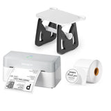 MUNBYN RealWriter 403B thermal label printer kit with printer and labels, ideal for shipping and barcode labeling tasks.