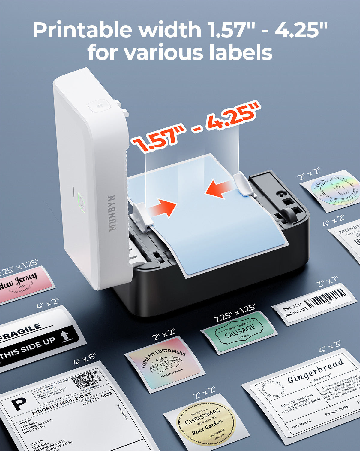 MUNBYN RealWriter 403B Bluetooth Thermal Label Printer