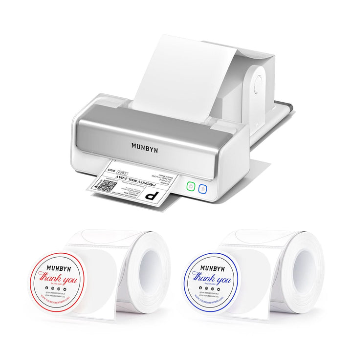 MUNBYN RW405B Dual-Color Thermal Label Printer Kit