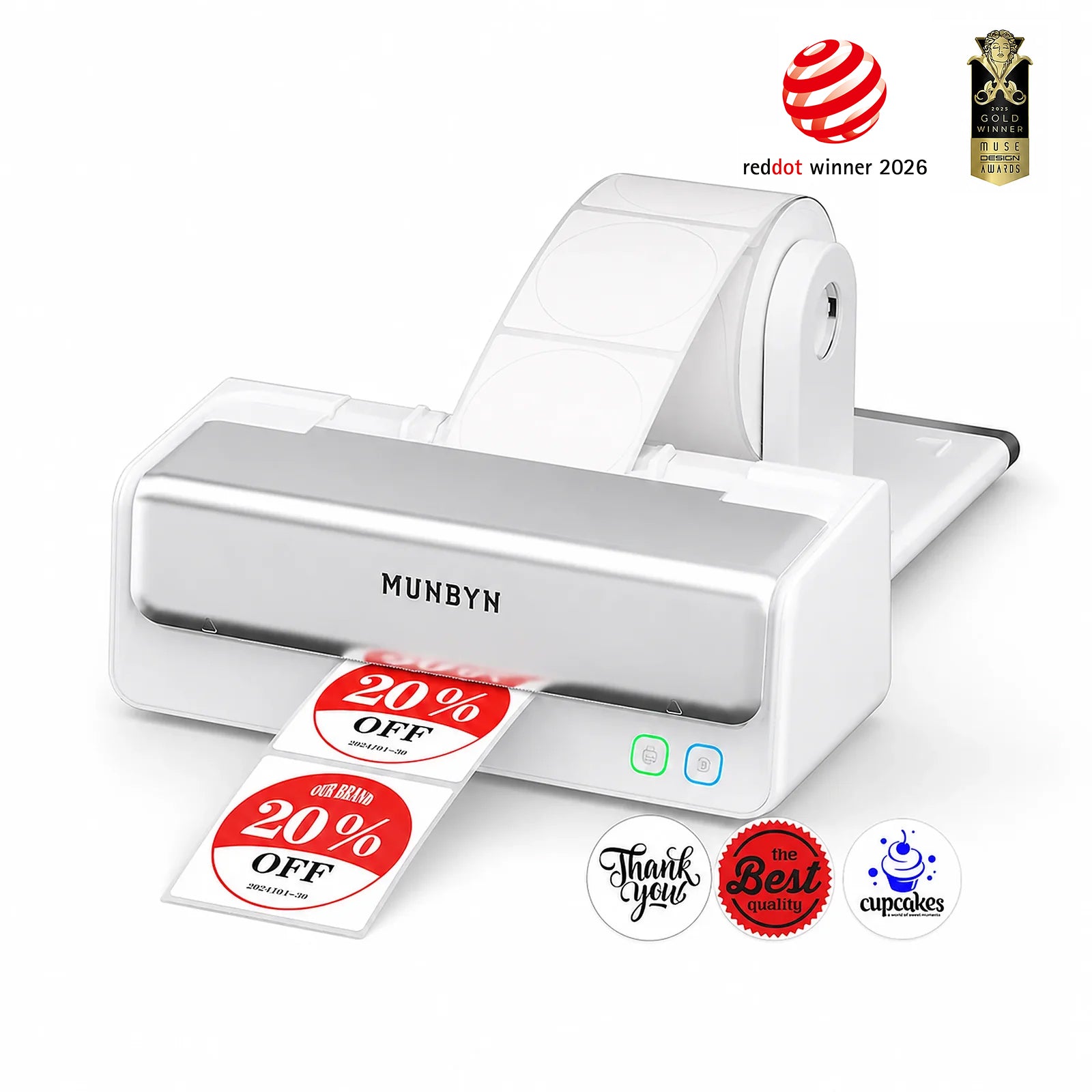 MUNBYN 405B Dual-Color Label Printer