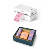 MUNBYN RealWriter 130B Bluetooth Printer & Rectangle Pink Labels Beauty Packaging Basic Kit