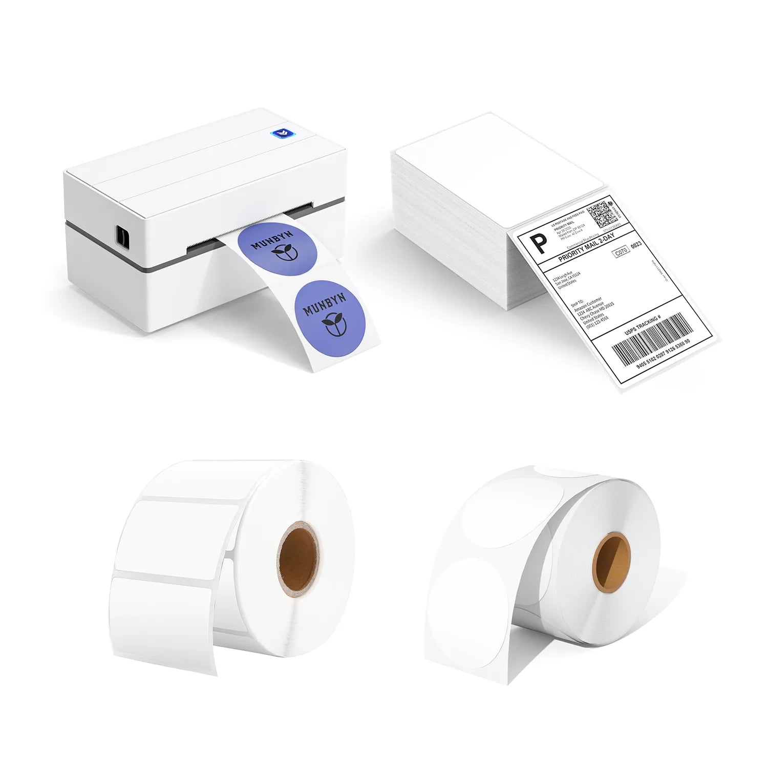 MUNBYN Thermal Shipping Label Printer P130 Starter Kit