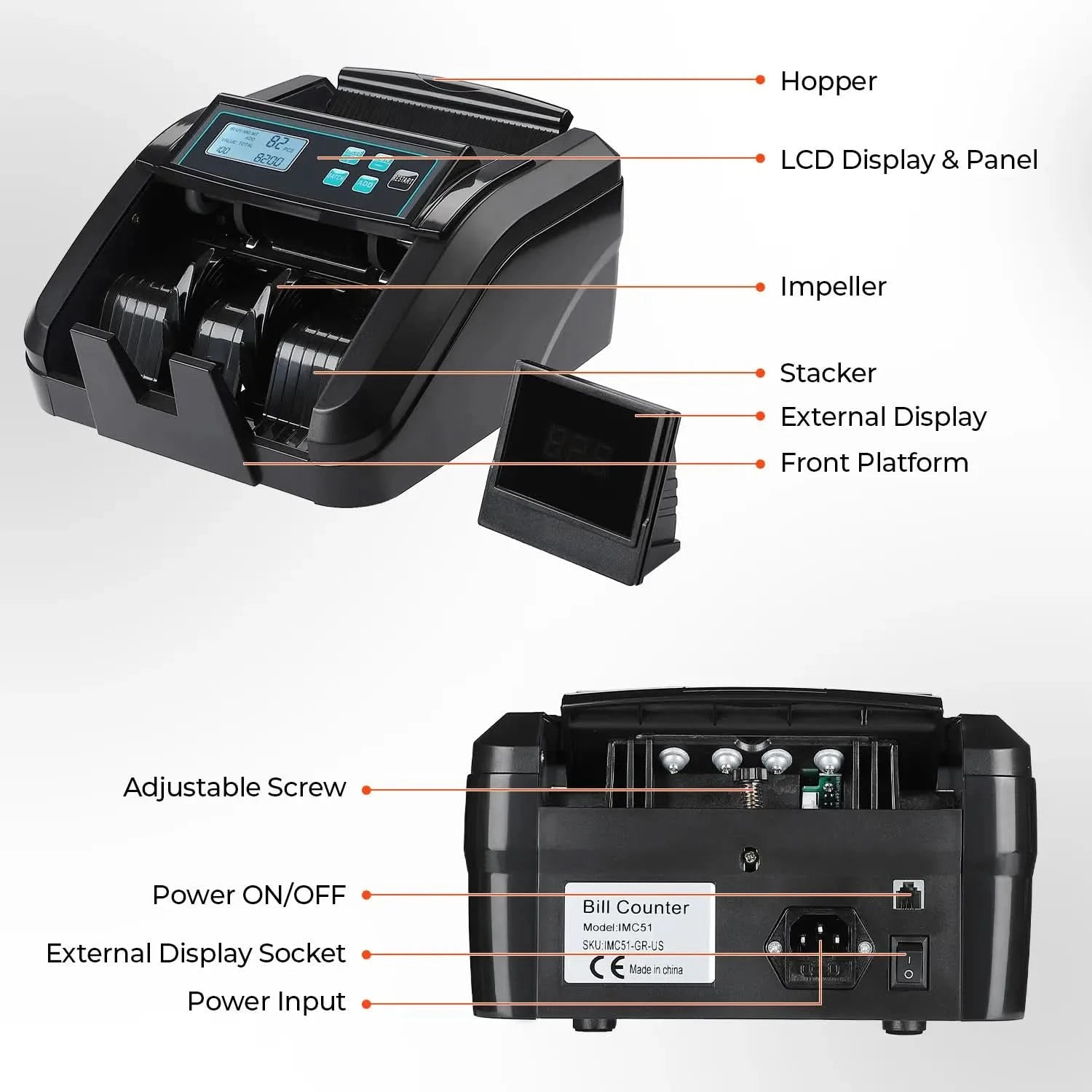 MUNBYN IMC51 Money Counter Machine with LCD Display