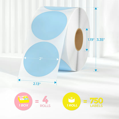 MUNBYN Circle Direct Thermal Sticker Labels