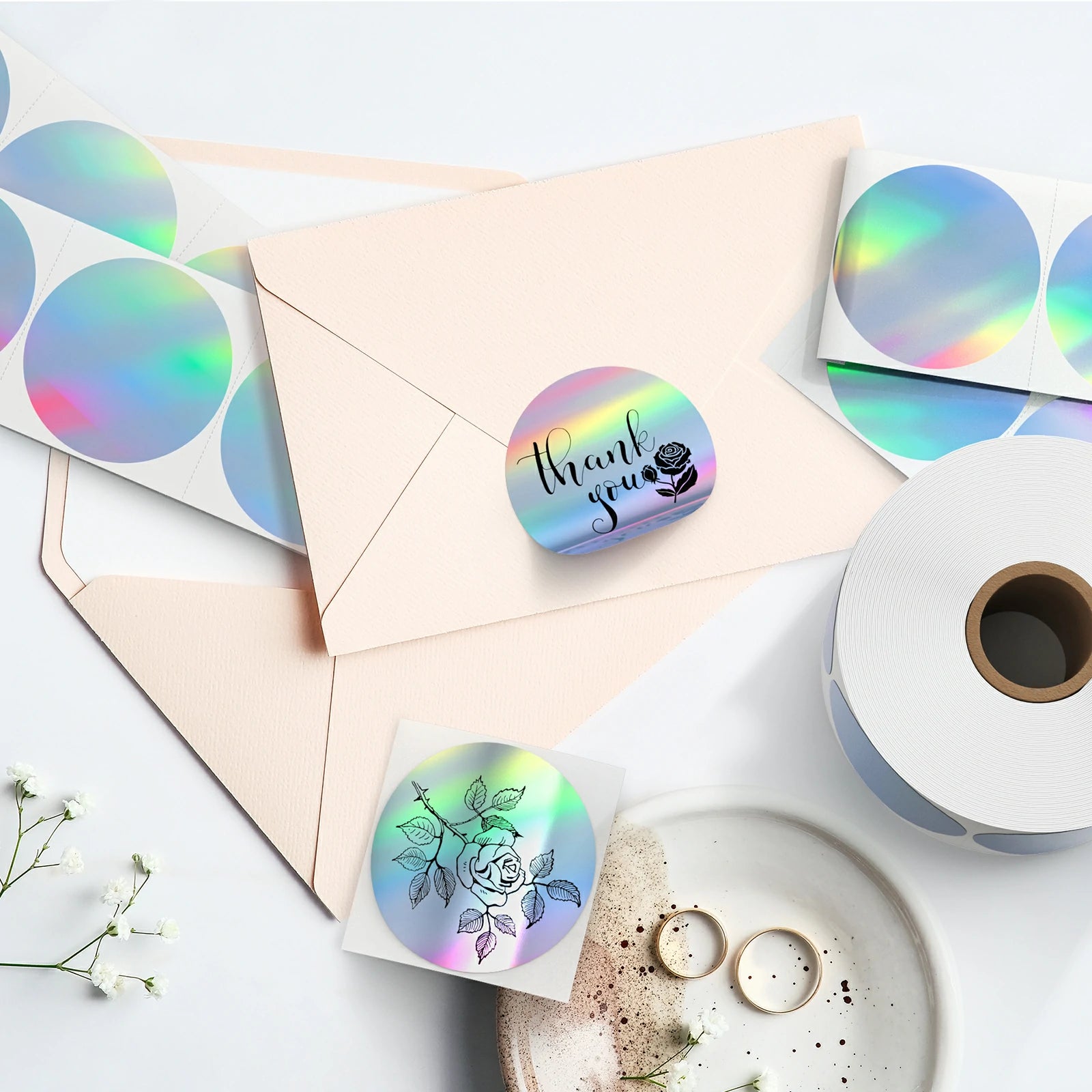 Rainbow Holographic Labels - Custom Holographic Stickers