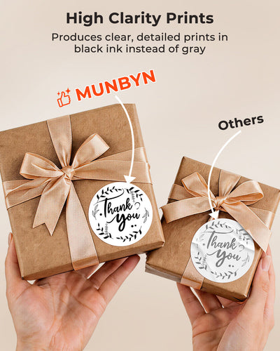 MUNBYN 2.5"Round Thermal Labels for Small Business & Homemade Treats