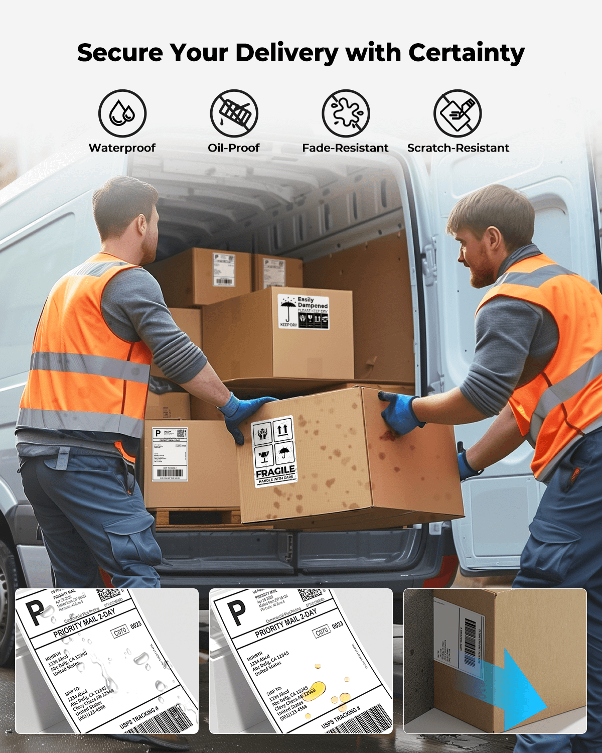 MUNBYN 4"x6" Fan-Fold Direct Thermal Shipping Labels (500/Stack)