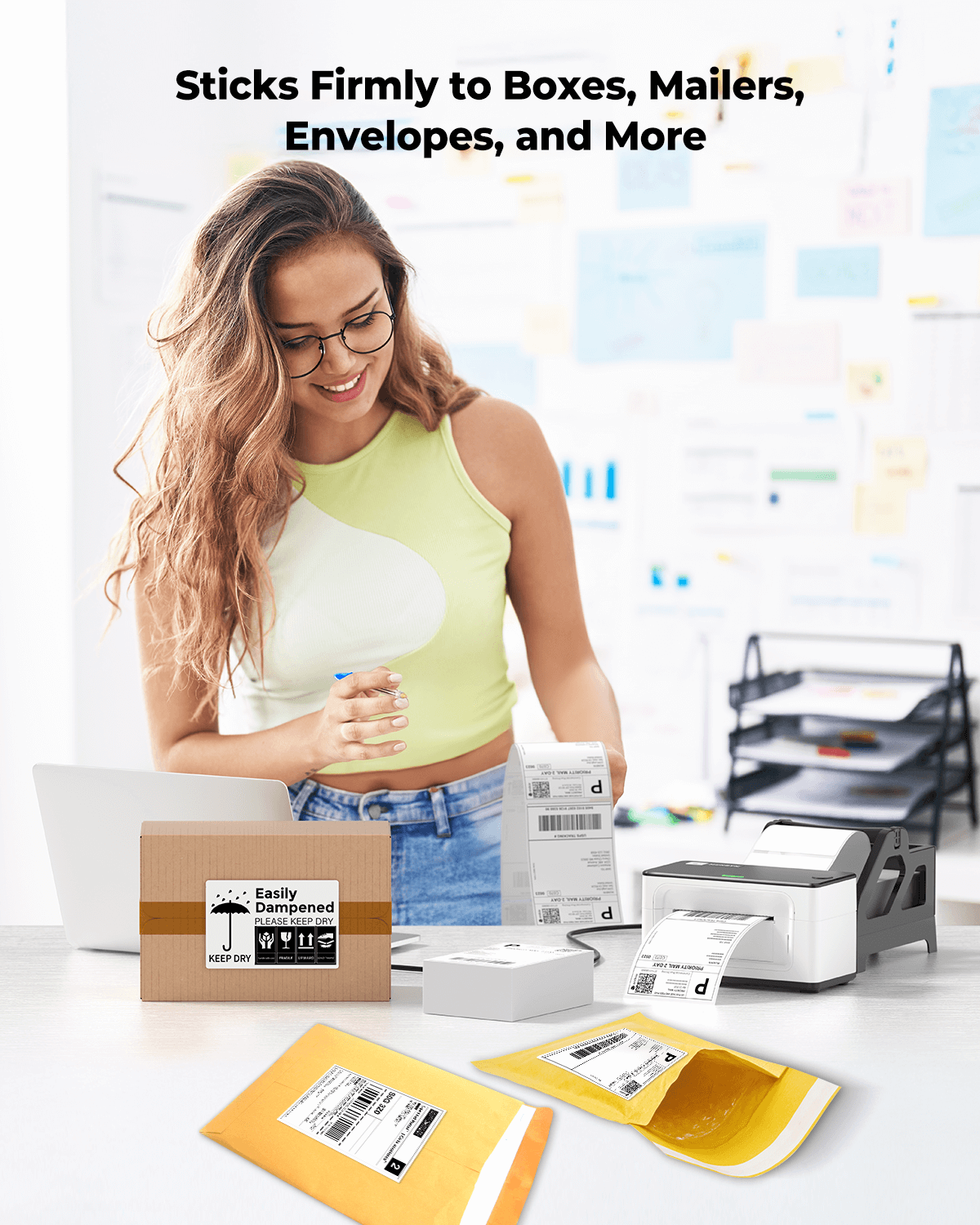 MUNBYN 4"x6" Fan-Fold Direct Thermal Shipping Labels (500/Stack)