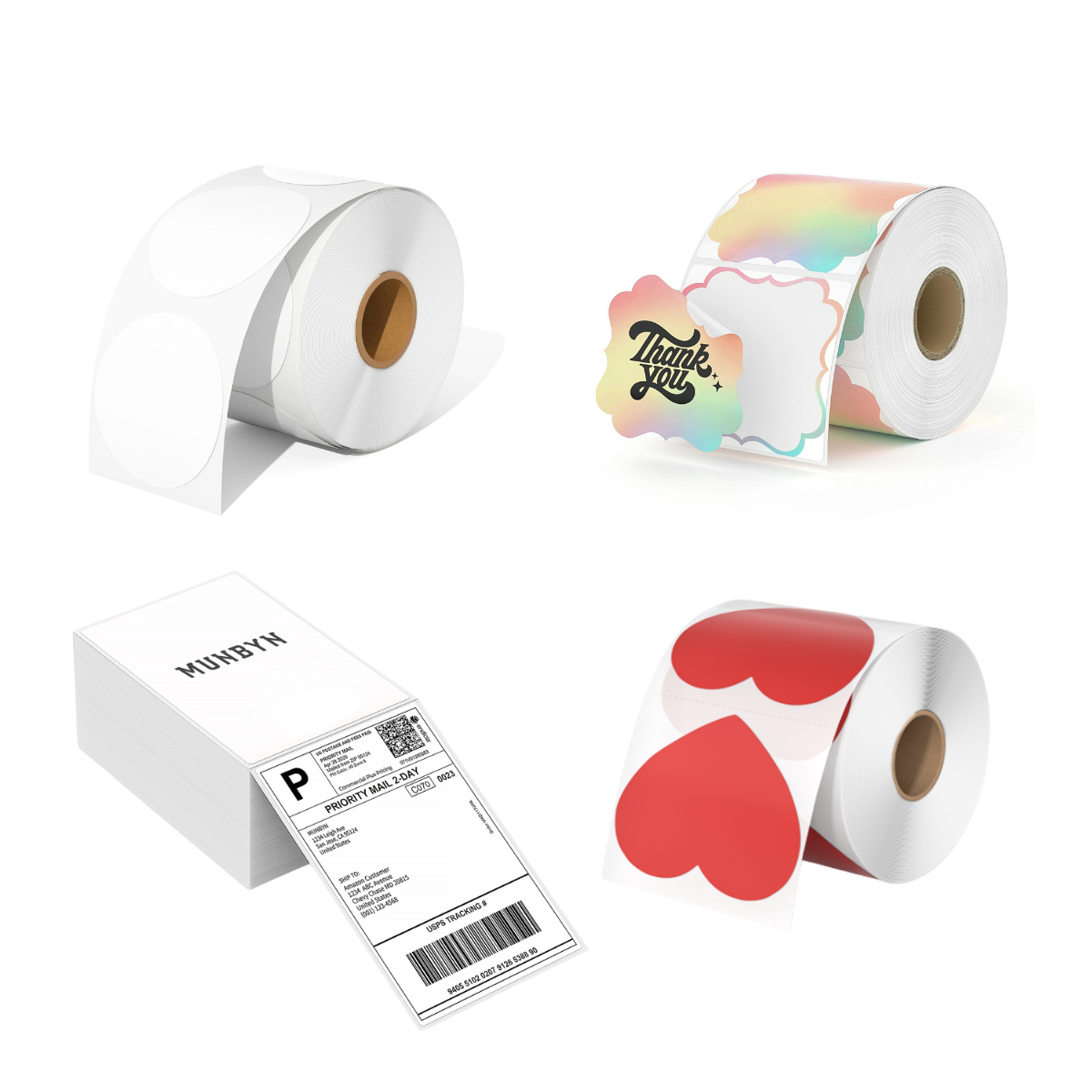 MUNBYN Thermal Labels Bundle for Handmade