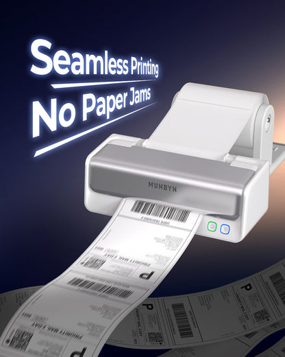 MUNBYN RealWriter 405B Replaceable Print-Head Bluetooth Thermal Label Printer with Label Holder