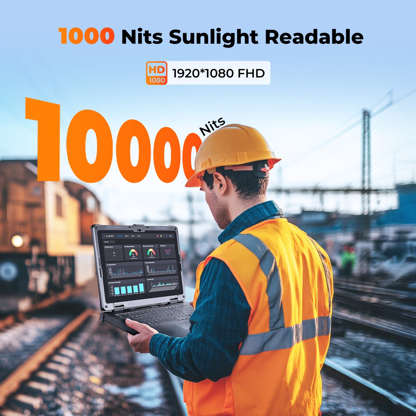 MUNBYN IRX16 Windows 11 Pro 15.6" Wi-Fi 6 1000nit Rugged Windows Tablet