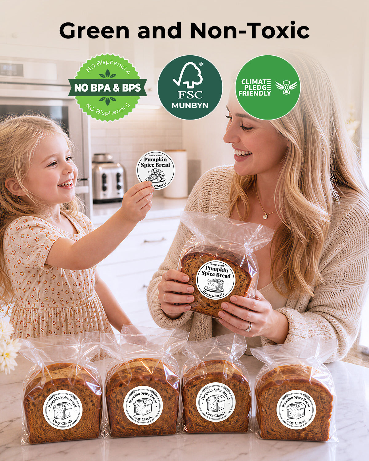 MUNBYN 2.5"Round Thermal Labels for Small Business & Homemade Treats