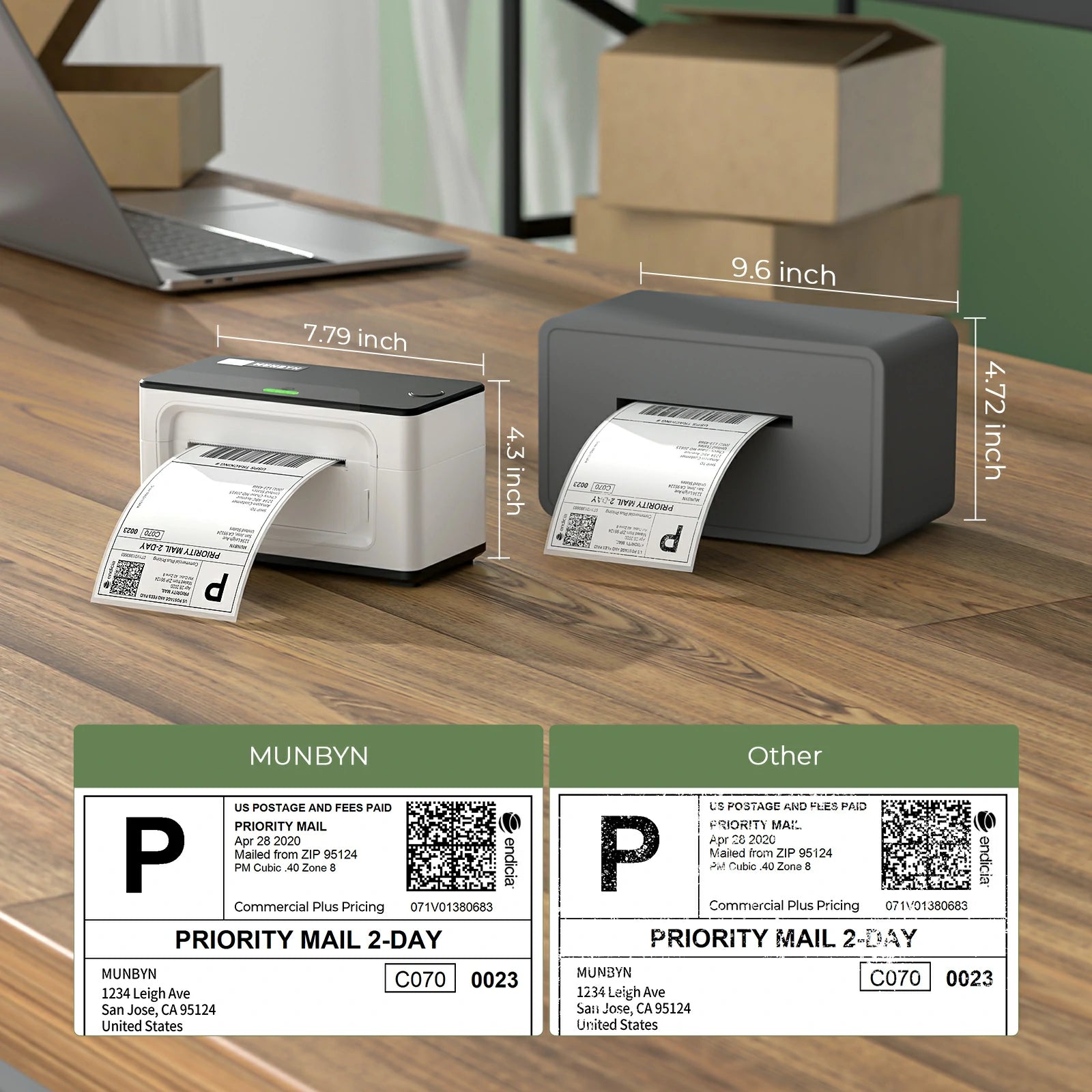 MUNBYN USB Thermal Shipping Label Printer - RealWriter 941