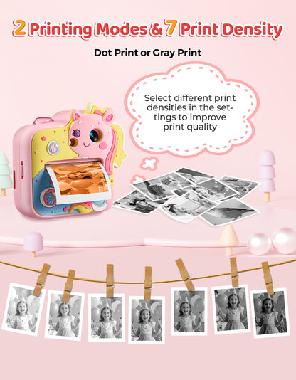 MUNBYN Kids Instant Print Camera 4-Color Thermal Printer