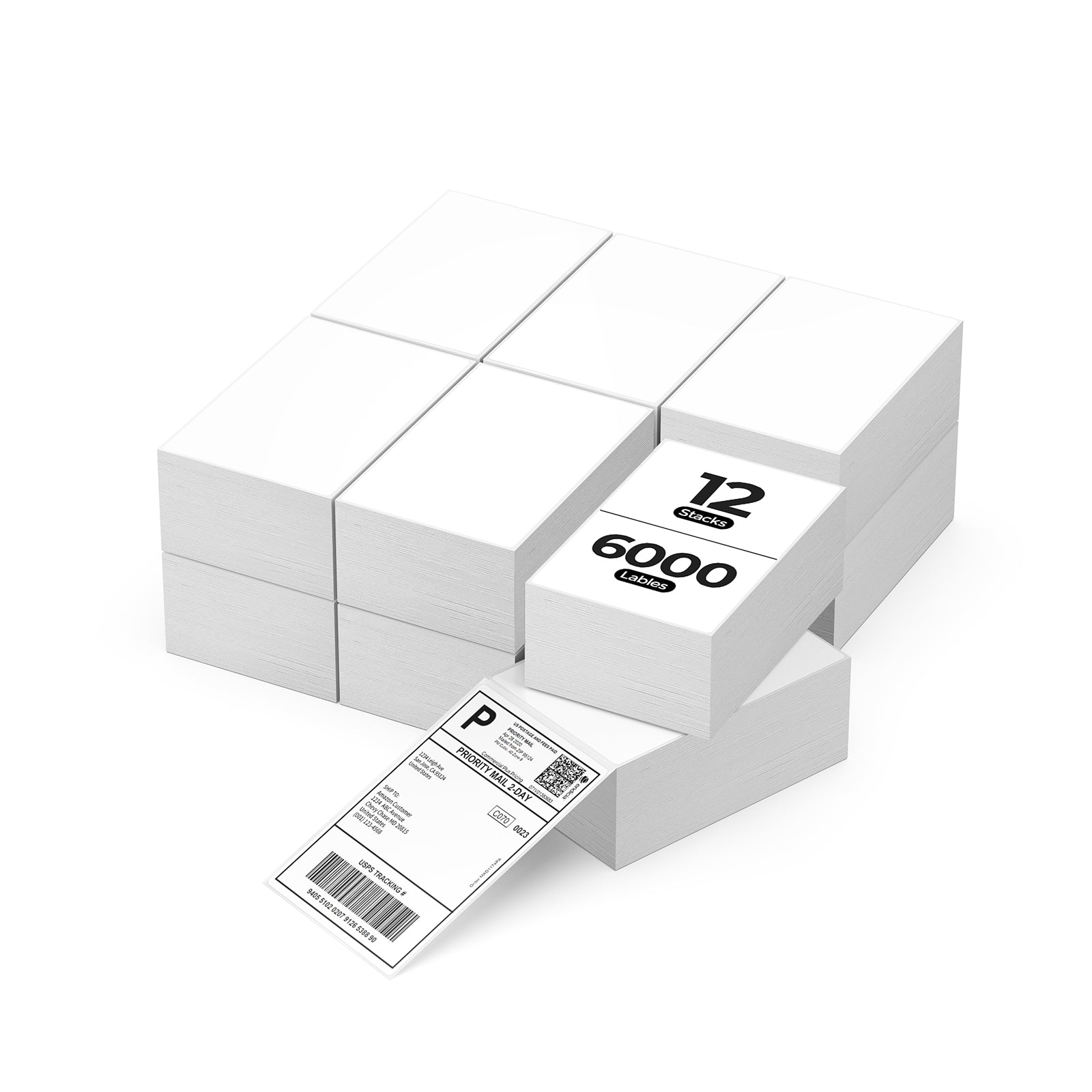 MUNBYN 4x6 Per Fanfold Thermal Direct Shipping Label