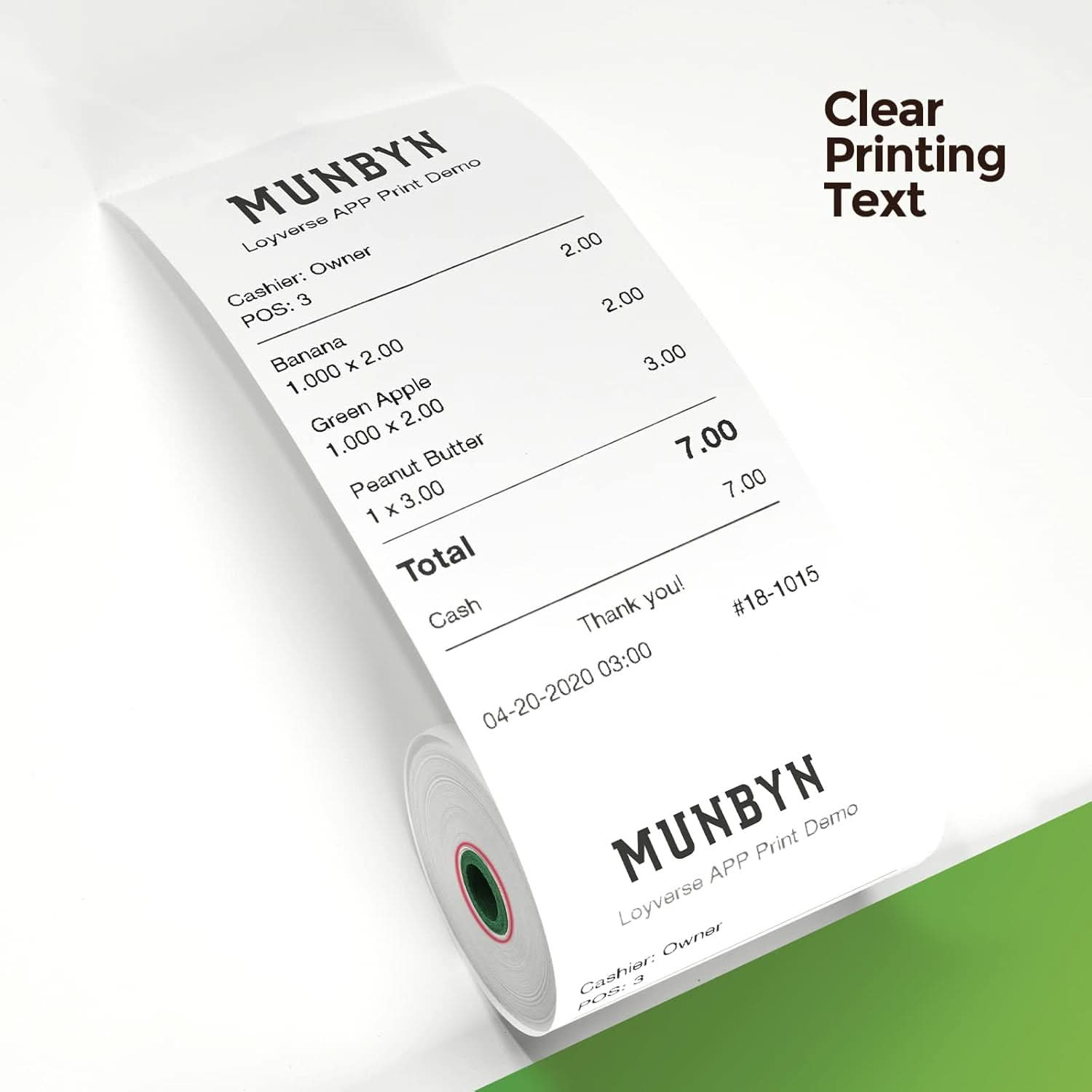 MUNBYN White Thermal Receipt Paper 3 1/8 x 230ft (10 Rolls)