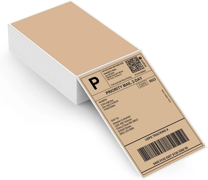 MUNBYN Thermal Direct Shipping Label (Pack of 220 4x6 Per Fanfold Labels)