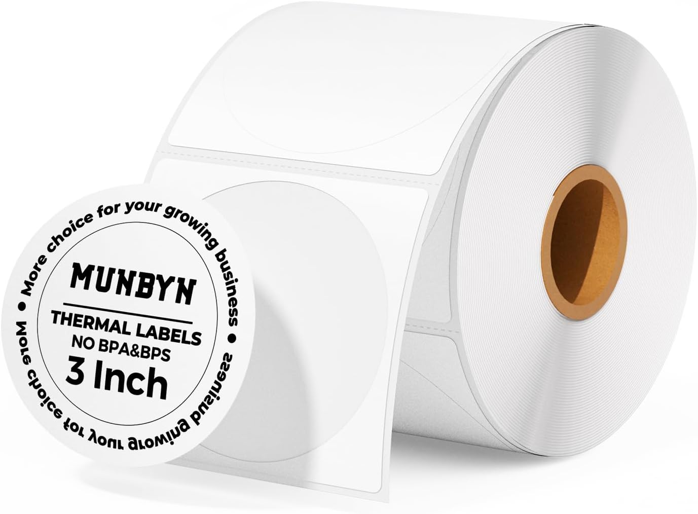 MUNBYN 3" Generic Circle Labels (White-500pcs)