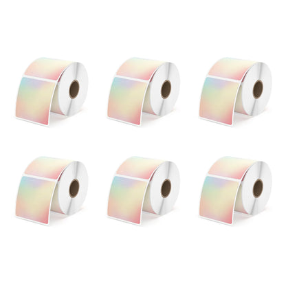 MUNBYN Rainbow Scalloped Round Thermal Sticker Labels