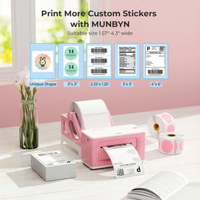 The bundle includes a P941B Bluetooth printer that is suitable for printing custom labels within 1.57 to 4.3 inches.