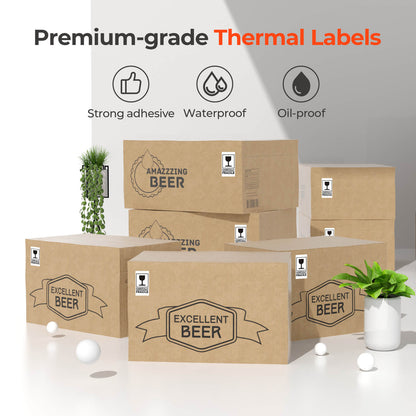 MUNBYN 2.25"x1.25" Generic Rectangle Series Thermal Labels (1000/Roll)