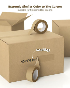 MUNBYN kraft paper tape is suitable for shipping box sealing with extremely similar color to the carton.
