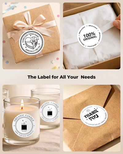 MUNBYN 2.5"Round Thermal Labels for Small Business & Homemade Treats