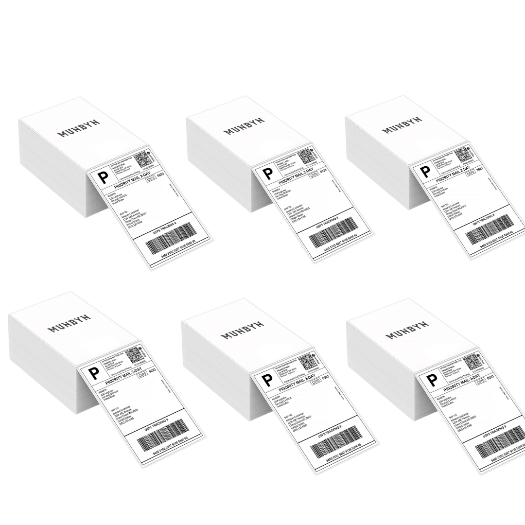 MUNBYN 4x6 Per Fanfold Thermal Direct Shipping Label