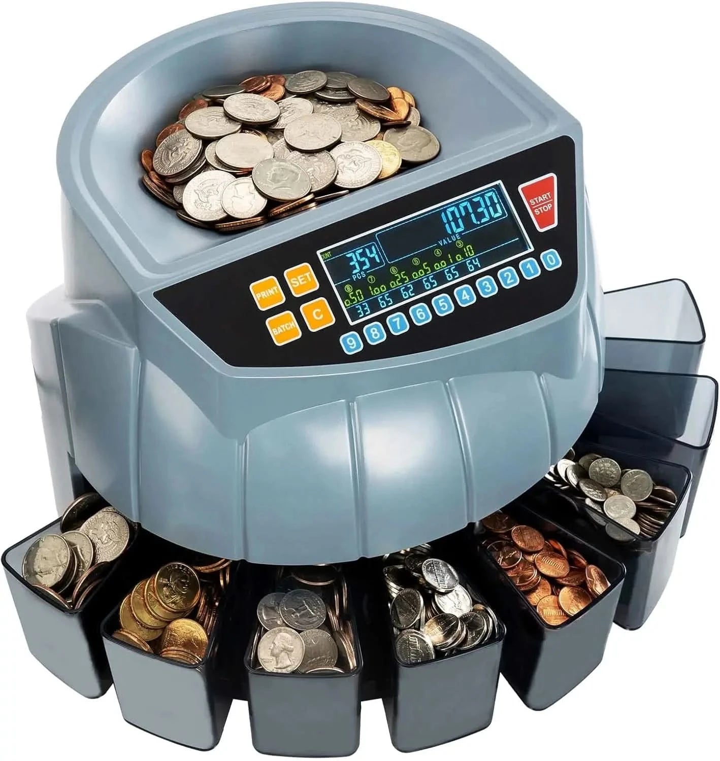 Cover Count Machine MUNBYN IMC10 Professional Coin Counter & Sorter - Multi-Denomination ...