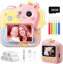 MUNBYN Kids Instant Print Camera 4-Color Thermal Printer