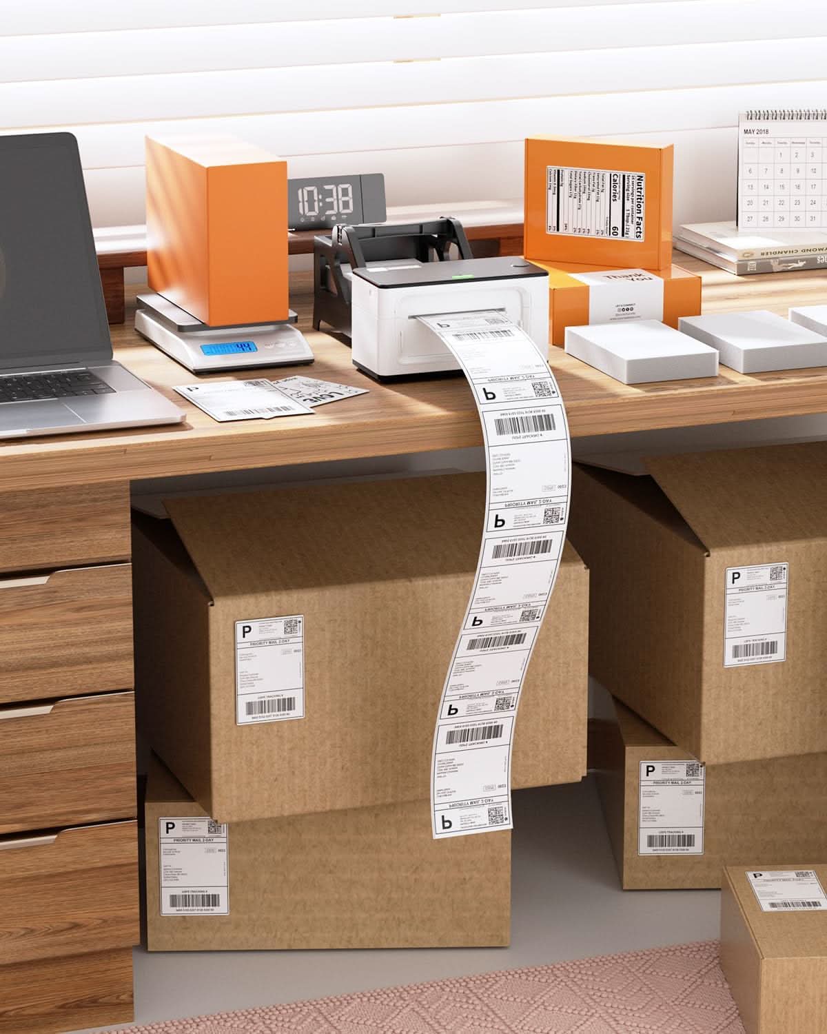 MUNBYN 4"x6" Fan-Fold Direct Thermal Shipping Labels (220/Stack) - MUNBYN