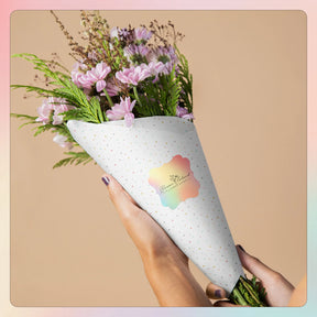 Personalize flowers with MUNBYN fancy square frame thermal labels.