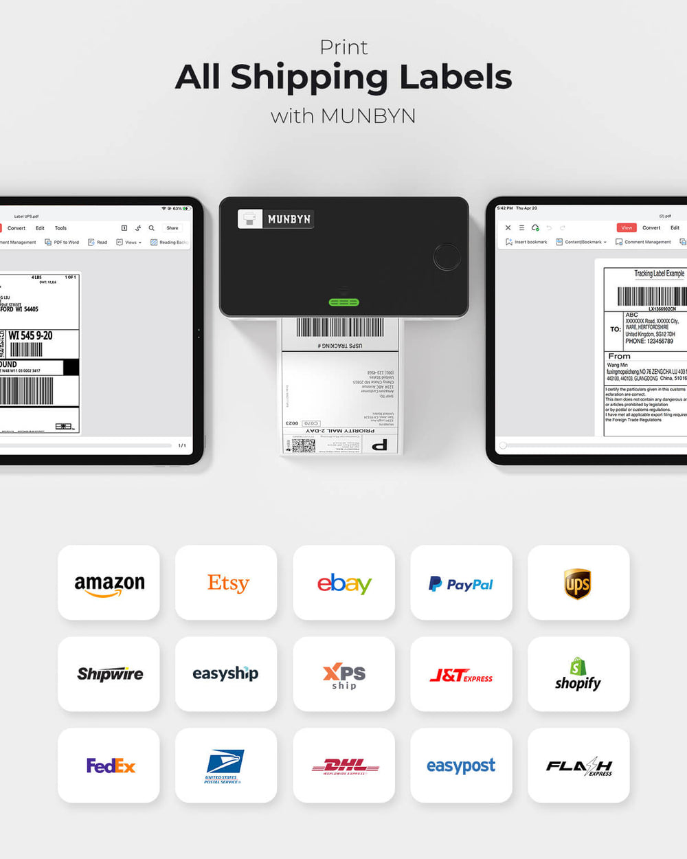 Munbyn Lettering MUNBYN Airprint Thermal Printer 941AP | MUNBYN