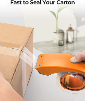 Using a MUNBYN metal handheld tape dispenser gun makes sealing the carton fast.