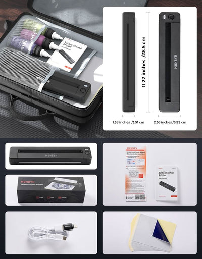 MUNBYN ITP06 Tattoo Stencil Printer with 20 Transfer Papers - MUNBYN