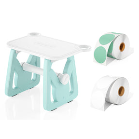 The label holder bundle includes a 3-in-1 green label holder and two rolls of thermal labels.