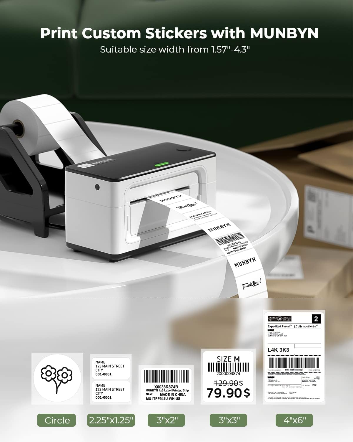 MUNBYN® Bluetooth Thermal Label Printer ITPP941B
