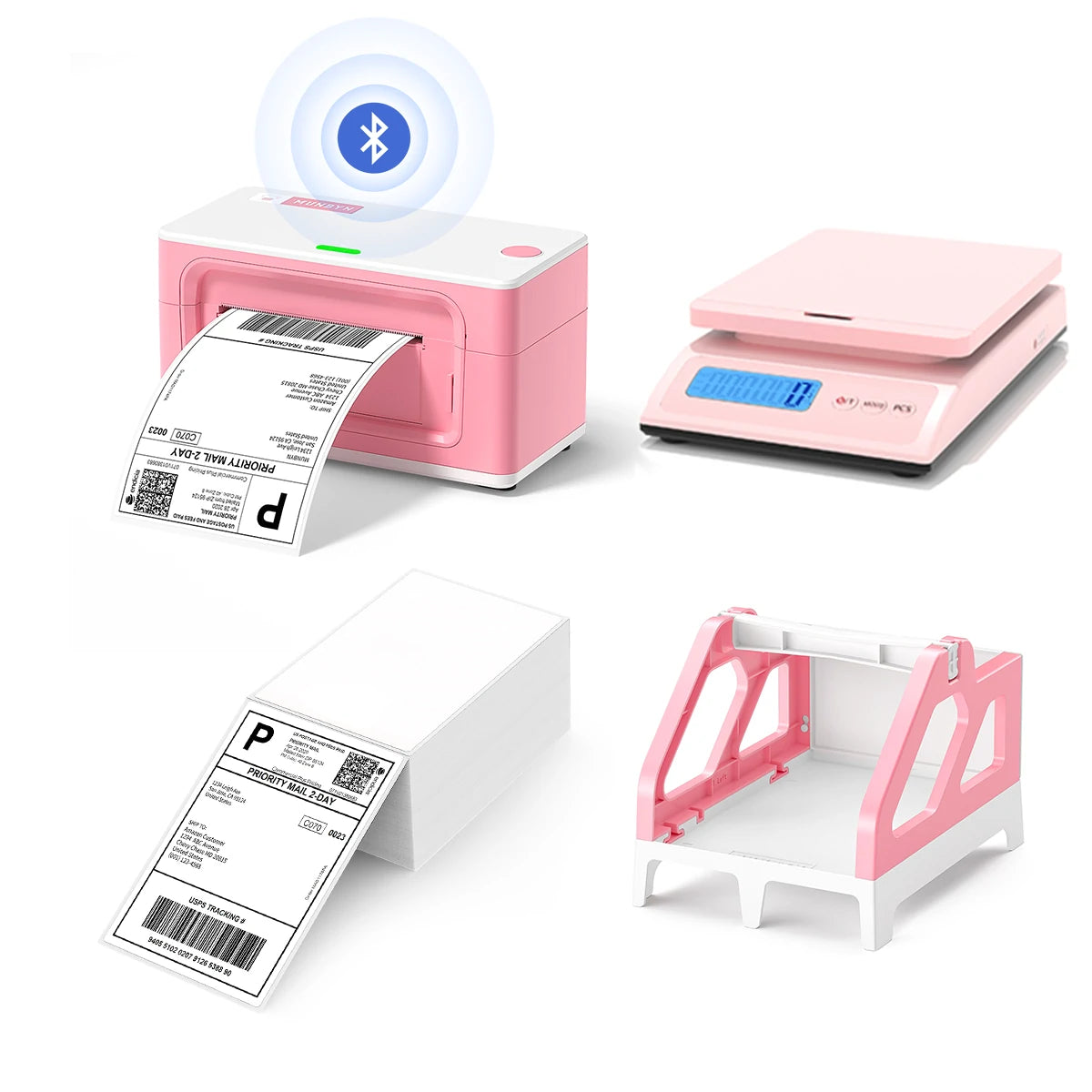 my pink thermal label printer! 💞👛💝 products tagged on my  sto, munbyn thermal printer