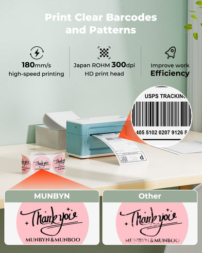 MUNBYN RealWriter 941BP Bluetooth Thermal Label Printer 300DPI