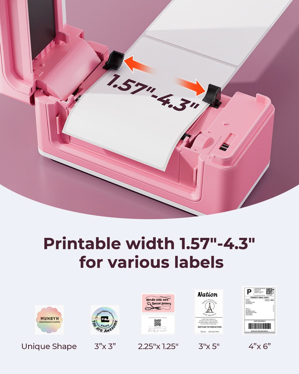 MUNBYN Bluetooth Thermal Label Printer ITPP941BP 300DPI Kit