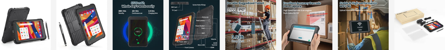 MUNBYN Rugged Android Tablet Scanner IRT01-2D