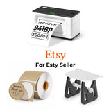 MUNBYN RealWriter 941BP 300DPI Printer & Circle Labels Etsy Product Labeling Ultra HD Kit