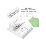 White MUNBYN FB001 multi binding machine with adjustable binding mechanisms and control panel for efficient document binding.